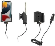 Uchwyty samochodowe do telefonów - Uchwyt do Apple iPhone 13 Pro z wbudowanym kablem USB oraz ładowarką samochodową - miniaturka - grafika 1