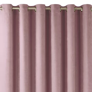 Zasłona MILANA kolor różowy styl klasyczny złote przelotki metalowe złote szenila 140x245 homede - CURT/HOM/MILANA/CHENILLE/EYEL - Zasłony - miniaturka - grafika 1