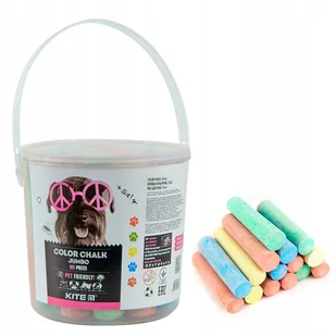 Kreda chodnikowa kolorowa do tablicy neutralny zapach szkolna w wiaderku 15 sztuk Kite Dogs - Kreda - miniaturka - grafika 1