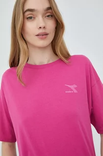 Koszulki i topy damskie - Diadora Diadora t-shirt bawełniany kolor fioletowy - grafika 1
