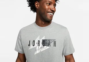 Nike Air Jordan Jumpman Air Wordmark Crew Tee Carbon Heather - Koszulki męskie - miniaturka - grafika 1