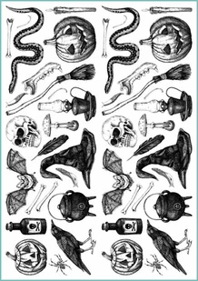 Tatuaże zmywalne tymczasowe Halloween 30, arkusz A4 - Zabawki kreatywne - miniaturka - grafika 1