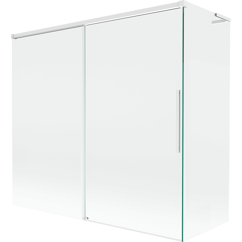 Mexen Rox L parawan nawannowy 2-skrzydłowy rozsuwany 170 + 80 x 150 cm, transparent, biały - 8C9L-170-080-20-00