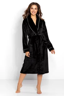 Szlafrok Charlotte Long Black, XL - Bielizna nocna - miniaturka - grafika 1