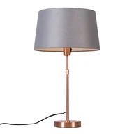 Lampy stojące - QAZQA Lampa stołowa regulowana miedź klosz szary 35cm - Parte - miniaturka - grafika 1