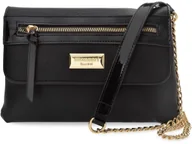 Torebki damskie - Torebka Damska Listonoszka Monnari Czarna Kopertówka Z Paskiem Łańcuszkiem - miniaturka - grafika 1