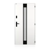 Drzwi zewnętrzne - Drzwi stalowe zewnętrzne wejściowe Thunder Lustro białe 90 prawe Wiśniowski - miniaturka - grafika 1