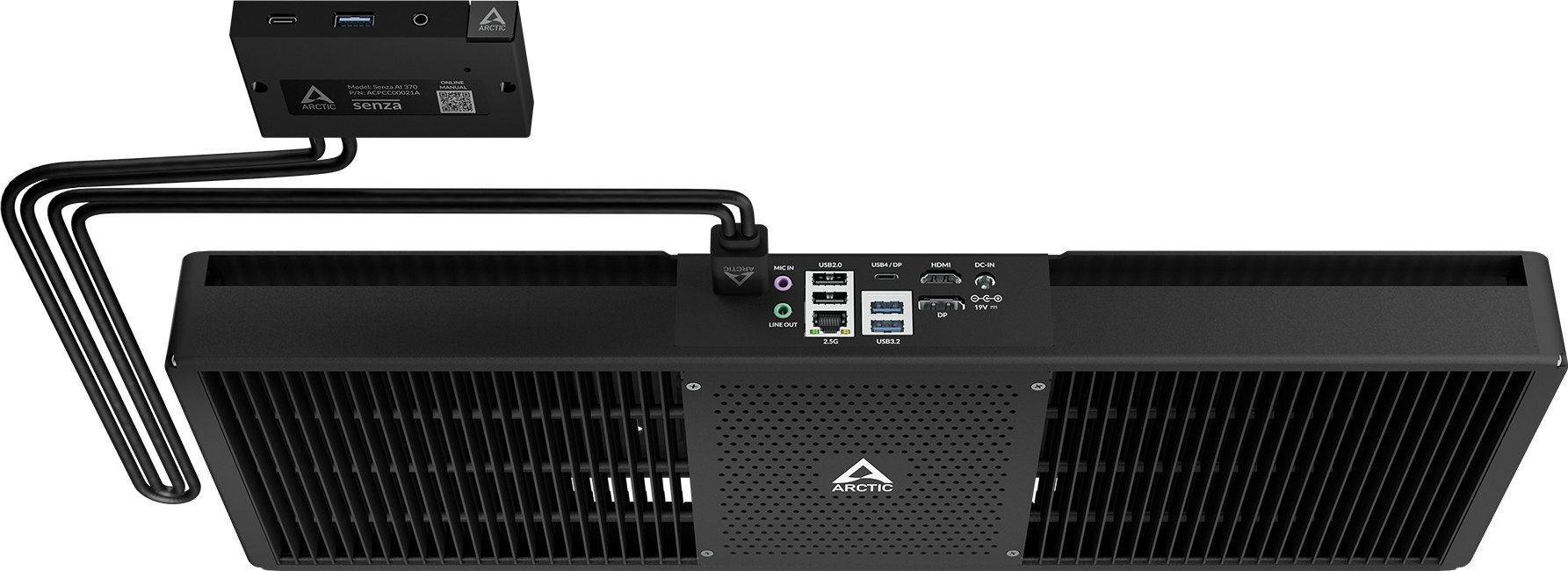Komputer Arctic ARCTIC Senza AI 370 AMD Ryzen AI 9 HX 32 GB LPDDR5x-SDRAM 1 TB SSD Windows 11 Pro SFF Mini PC Czarny ACPCC00021A