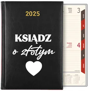 KALENDARZ CZARNY DZIENNY A5 2025 PLANER PREZENT DLA KSIĘDZA KATECHETY WZ - Notesy i bloczki - miniaturka - grafika 1