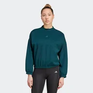 Bluzy sportowe damskie - Bluza fitness damska ADIDAS crop top - miniaturka - grafika 1