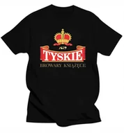 Koszulki męskie - KOSZULKA Z NADRUKIEM MĘSKA ŚMIESZNA T-SHIRT TYSKIE PIWO BEER BROWAR r. L - miniaturka - grafika 1