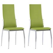 Krzesła - vidaXL Krzesła jadalniane, 2 szt., zielone, sztuczna skóra - miniaturka - grafika 1
