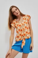 Koszule damskie - Wzorzysta koszula z wiązaniem-44 - miniaturka - grafika 1