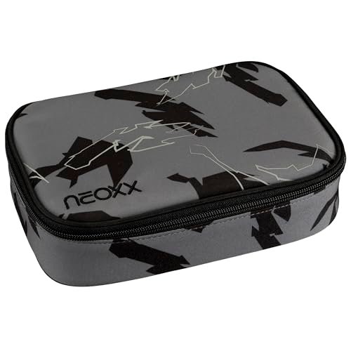 neoxx - Piórnik szkolny DUNK Dragon Thunder – miejsce na ekierkę – klapka na długopisy z 26 uchwytami na długopisy – ok. 23,5 x 17 x 6,5 cm – dla uczniów