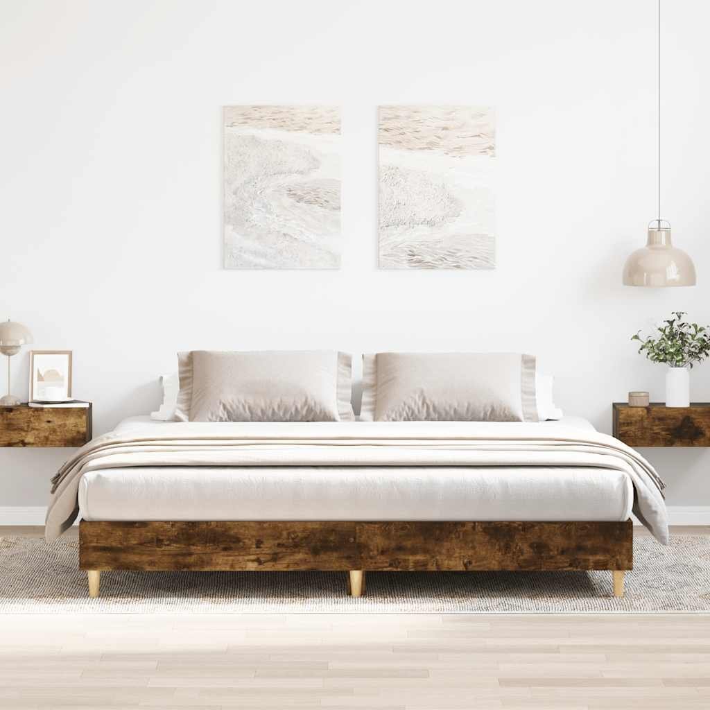 Rama łóżka bez materaca dąb wędzony 180x200cm drewno klejone