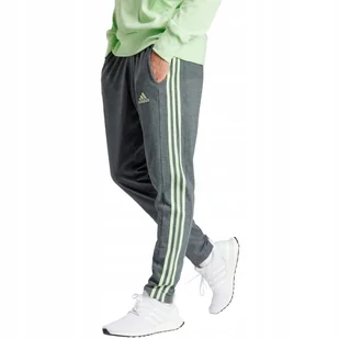 Spodnie męskie adidas Essentials Single Jersey Tapered Open Hem 3-Stripes c - Dresy męskie - miniaturka - grafika 1