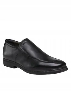 GEOX J FEDERICO MĘSKIE BUTY CZARNE WSUWANE SKÓRZANE 40 JTC - Półbuty męskie - miniaturka - grafika 1