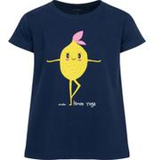 Bluzki dla dziewczynek - T-shirt z krótkim rękawem dla dziewczynki, z cytryną, granatowy 3-8 lat - miniaturka - grafika 1