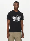 Koszulki męskie - HUGO T-Shirt Durro 50538257 Czarny Regular Fit - miniaturka - grafika 1