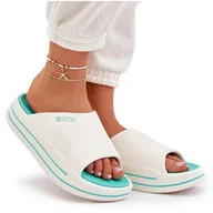 Klapki i japonki damskie - Klapki Damskie Na Platformie Big Star NN274A038 Biało-Miętowe białe - miniaturka - grafika 1