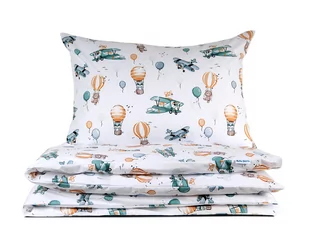 Pościel niemowlęca 90x120 Podniebna przygoda z plecaczkiem - Pościel dla dzieci Pościel niemowlęca 90x120 Podniebna przygoda z plecaczkiem - Pościel dla dzieci - miniaturka - grafika 1