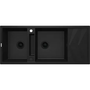 Deante Magnetic Zlewozmywak granitowy dwukomorowy 116x50 cm nero ZRMN213 - Zlewozmywaki - miniaturka - grafika 1