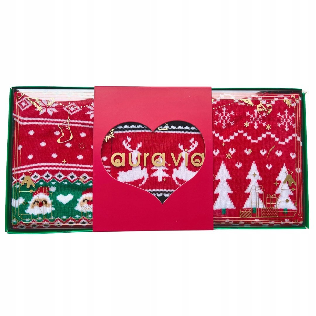 Skarpetki prezent w pudełku świąteczne wzory 3 szt. 35-42