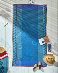 Le Jacquard Fran ais Ręcznik plażowy Baignade  Socoa Niebieski - Ręczniki - miniaturka - grafika 1