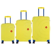 Walizki - Zestaw walizek SEMI LINE T5929-0 Żółty - miniaturka - grafika 1