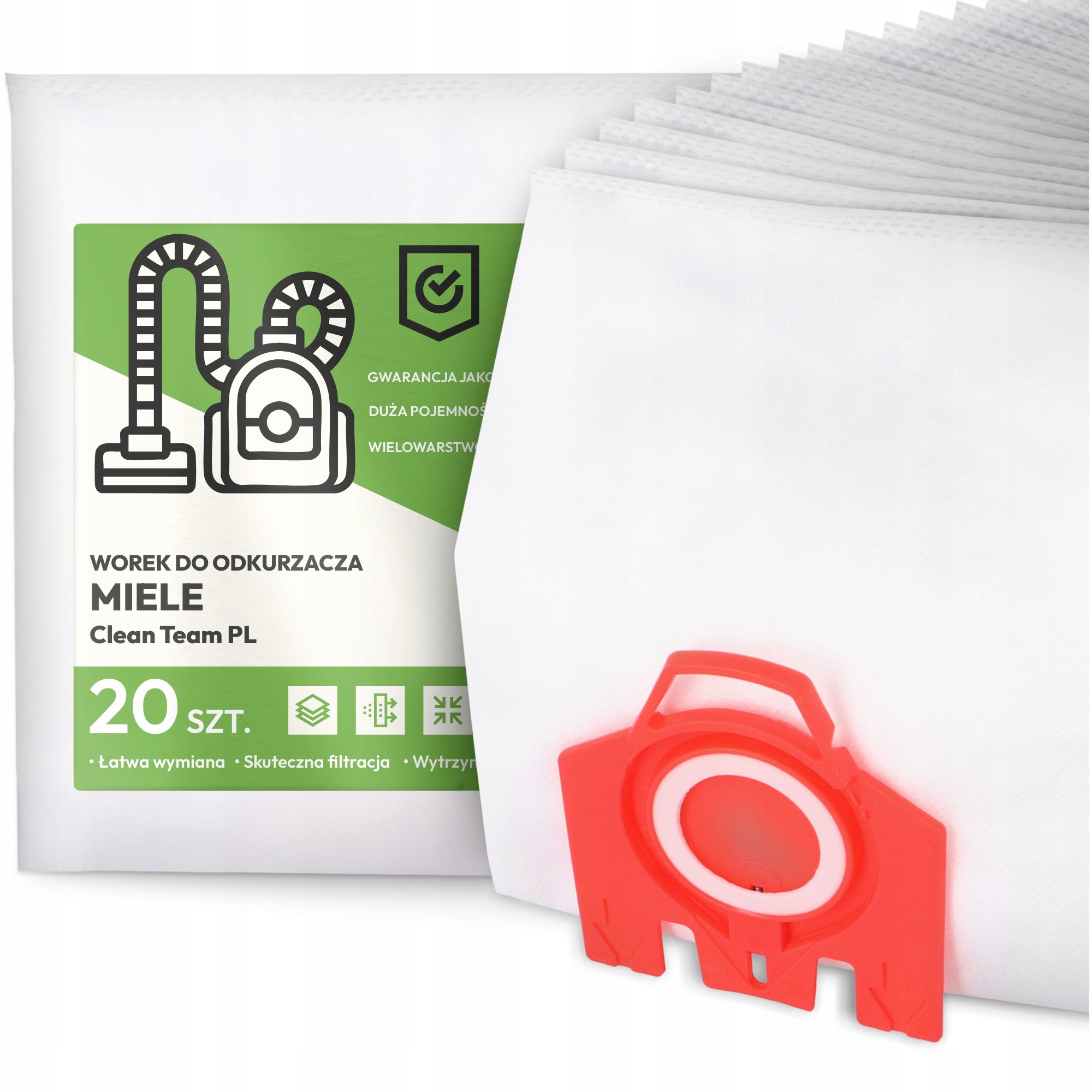 20x Worek do Odkurzacza Miele Clean Team Pl Syntetyczny Duży Torba Worki G9