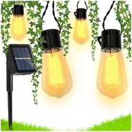 Lampy ogrodowe - Girlanda Solarna Ogrodowa 10 LED 5 metrów Lampki Solarne Żarówki Na Balkon - miniaturka - grafika 1