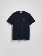 Koszulki męskie - Reserved - T-shirt regular z nadrukiem - granatowy - miniaturka - grafika 1