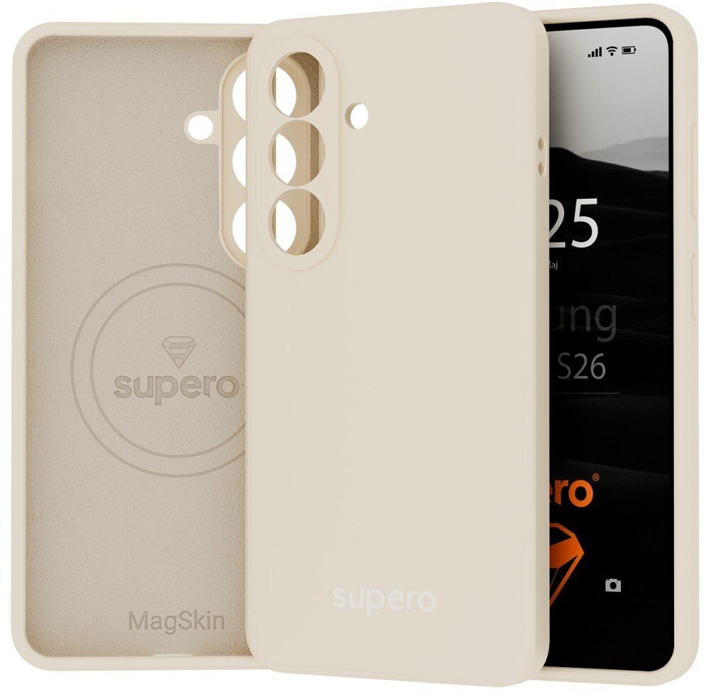 SUPERO Etui silikonowe Supero MagSkin MagSafe do Samsung Galaxy S26, beżowe