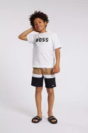 Koszulki dla chłopców - BOSS t-shirt bawełniany dziecięcy kolor biały z nadrukiem - Boss - miniaturka - grafika 1