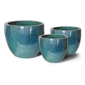 Donice - Donica mrozoodporna Glazed Egg Pot Celadon 38 x 32 cm niebieski - miniaturka - grafika 1