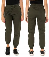 Spodnie damskie - Bojówki Cargo Spodnie Damskie Wysoki Stan LQ009 26 - miniaturka - grafika 1