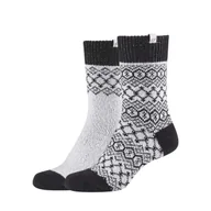Skarpetki damskie - Skarpety damskie SKECHERS WOMEN CASUAL COZY JACQUARD SOCKS 2P - miniaturka - grafika 1