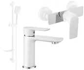 Zestawy baterii łazienkowych - Mexen Alfa DF62 zestaw prysznicowy, biały/chrom - 745704DF62-02 - miniaturka - grafika 1