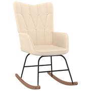 Fotele - vidaXL Fotel bujany, kremowy, tapicerowany tkaniną - miniaturka - grafika 1