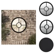 Lustra - vidaXL Lustro ogrodowe czarne 60x4 cm żelazne okrągłe - Lustro - miniaturka - grafika 1