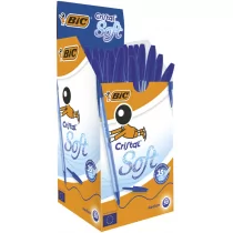 BIC Cristal Soft ball point Pen, mechanizm bez nacisku, 50 sztuki, niebieskie 921264 - Długopisy - miniaturka - grafika 1