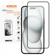 Szkła hartowane na telefon - TELTECH PREMIUM SZKŁO 6D IPHONE 15 PRO MAX SZKŁO PROFILOWANE HARTOWANE FULL COVER CZARNA RAMKA - miniaturka - grafika 1