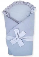 Rożki i beciki - CZAS BOBASA ROŻEK BECIK OTULACZ NIEMOWLĘCY MUŚLINOWY 80x80cm DWUSTRONNY PREMIUM NIEBIESKI - miniaturka - grafika 1
