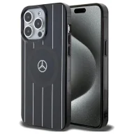 Etui i futerały do telefonów - Etui Mercedes Double Layer Crossed Lines MagSafe na iPhone 15 Pro Max - czarne - miniaturka - grafika 1