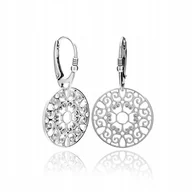 Kolczyki - Kolczyki kółeczka ażurowe srebrne - miniaturka - grafika 1