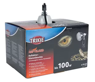 Trixie Lampa z klamrą zaciskową z siatką ochronną o 14 cm 100 W czarna - Akcesoria do terrarium - miniaturka - grafika 1