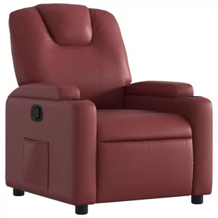 ﻿Fotel rozkładany, czerwone wino, sztuczna skóra - Fotele i pufy dla dzieci - miniaturka - grafika 1