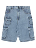 Spodenki damskie - Original Marines Szorty jeansowe DFP4281YM Niebieski Regular Fit - miniaturka - grafika 1
