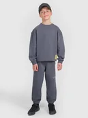 Spodnie i spodenki dla chłopców - 4F Spodnie dresowe joggery chłopięce - szare 122 (6-7 lat) - miniaturka - grafika 1