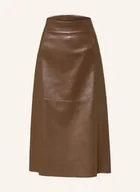 Spódnice - S Max Mara Spódnica Plata Z Imitacji Skóry braun - miniaturka - grafika 1